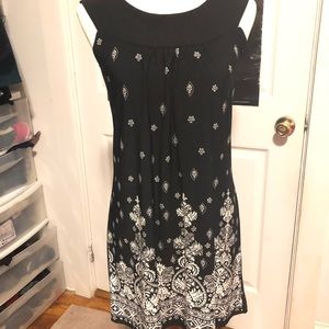 Black and white paisley print dress